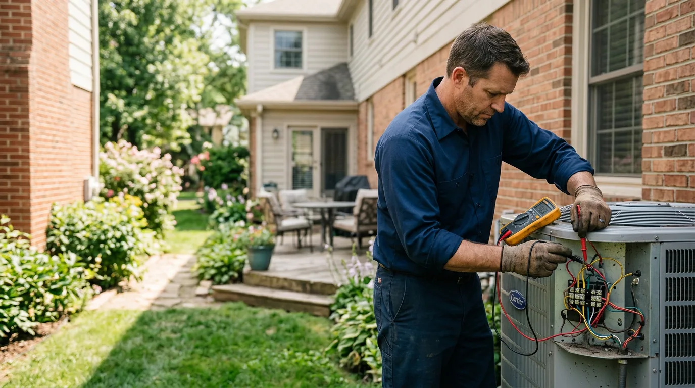HVAC technician working near East Meredith, NY